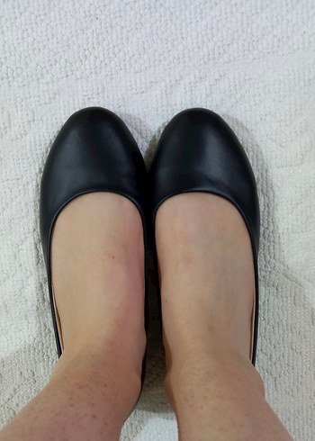 Hakiki deri ortopedik Siyah Kadın Babet - Görsel 2