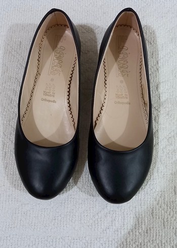 Hakiki deri ortopedik Siyah Kadın Babet - Görsel 3