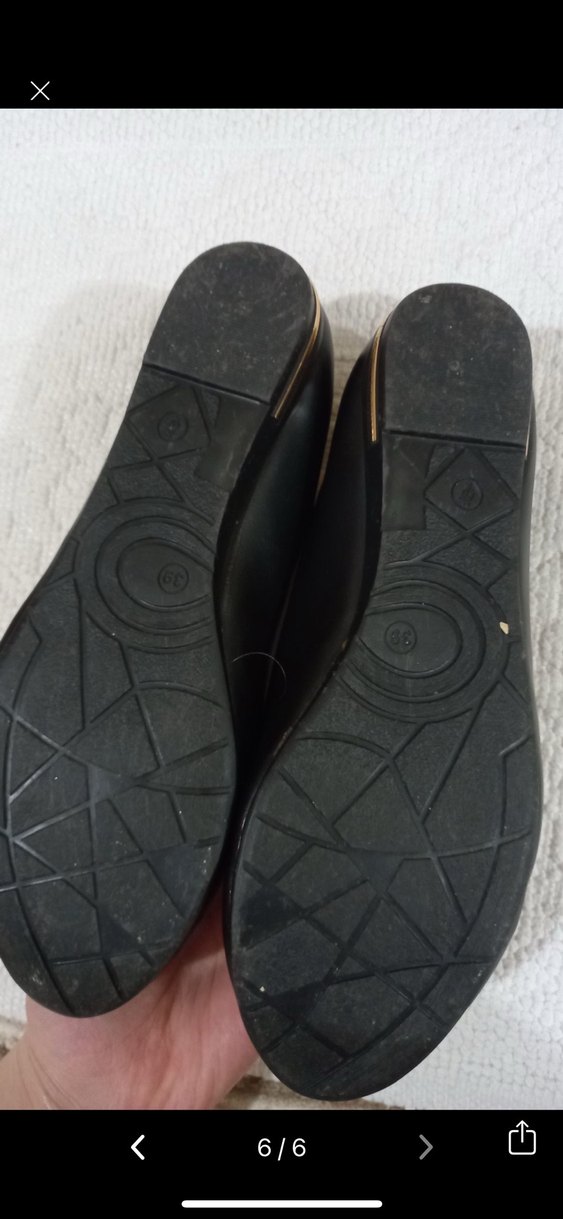 Hakiki deri ortopedik Siyah Kadın Babet - Görsel 4