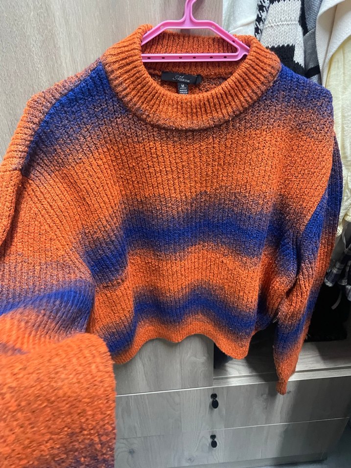 Renkli Bağlama Desenli Kadın Triko Kazak - Görsel 2