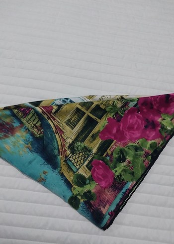 Renkli Paris Temalı Kadın Fular Eşarp - Görsel 3