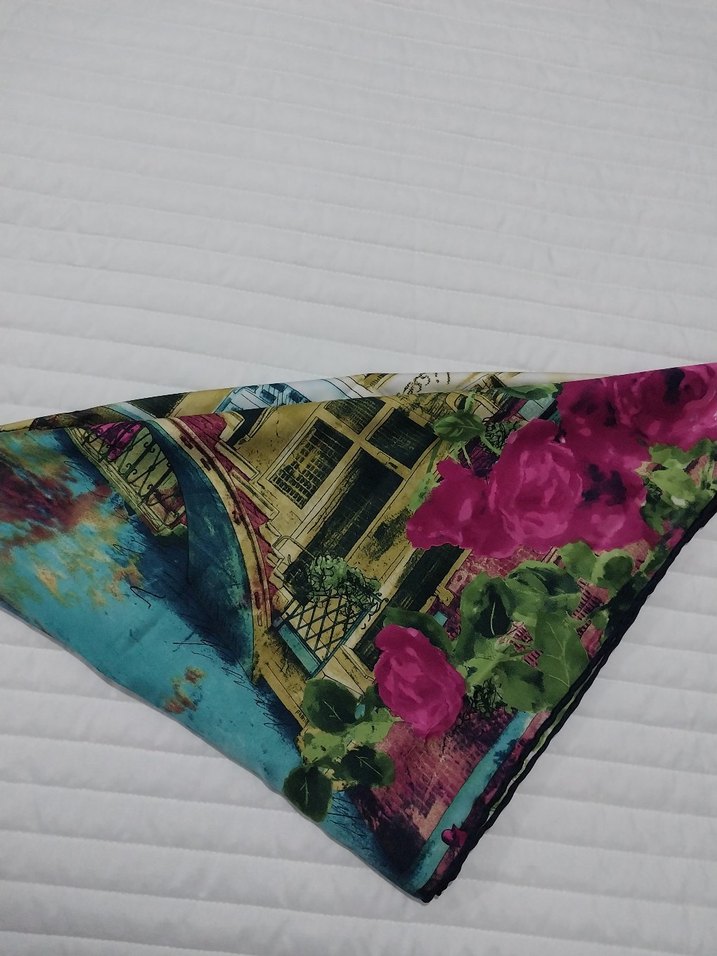 Renkli Paris Temalı Kadın Fular Eşarp - Görsel 3