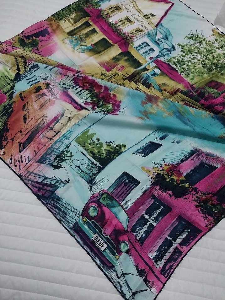 Renkli Paris Temalı Kadın Fular Eşarp - Görsel 2