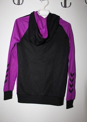 Mor Kapüşonlu Fermuarlı Kadın Ceket - Görsel 2