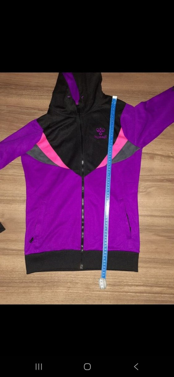 Mor Kapüşonlu Fermuarlı Kadın Ceket - Görsel 3