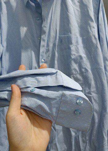 Mavi Uzun Kollu Regular Fit Erkek Gömlek - Görsel 4