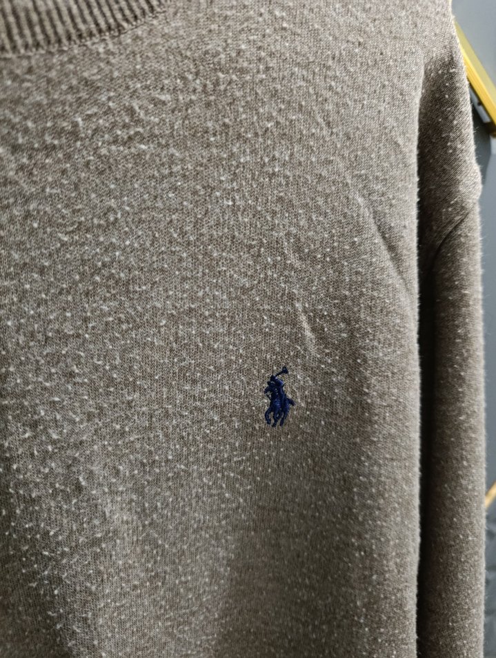 Gri Polo Erkek Triko Sweatshirt - Görsel 3