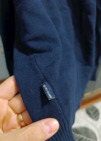 Mavi Triko Erkek Kazak, Uzun Kollu, Salaş Kesim - Görsel 3