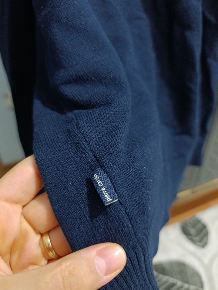 Mavi Triko Erkek Kazak, Uzun Kollu, Salaş Kesim - Görsel 3