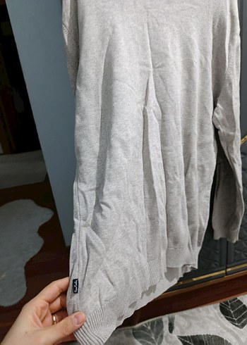 Gri Boğazlı Örgü Triko - Görsel 2