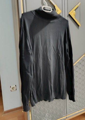 Siyah Balıkçı Yaka Örgü Kazak - Görsel 4