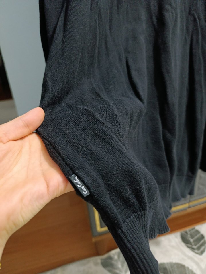 Siyah Balıkçı Yaka Örgü Kazak - Görsel 3