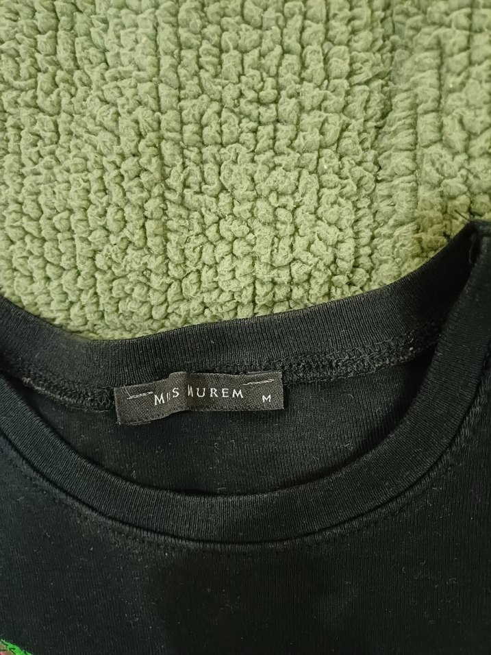 Yılan Desenli Siyah Kız Triko bluz - Görsel 3