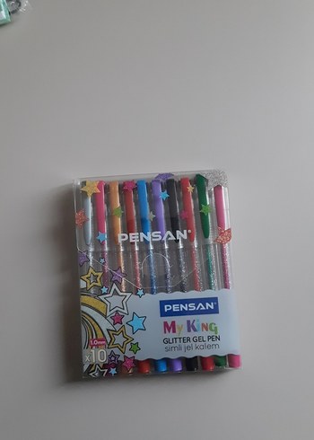 Pensan Renkli Simli Jel Kalem Seti 10'lu