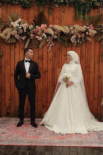 36 Beden beyaz Renk Gelinlik