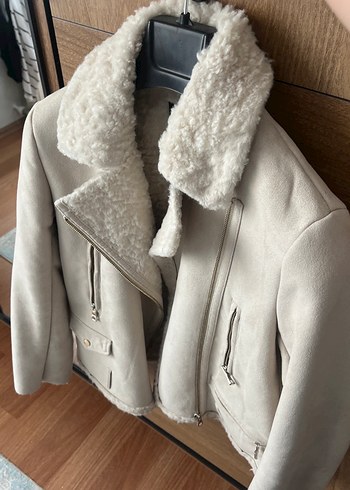 Suni Kürklü Kadın Süet Kışlık Ceket - Görsel 2