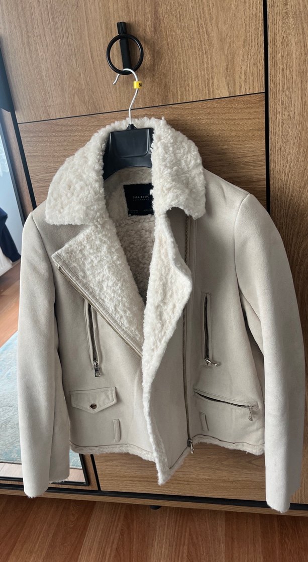 Suni Kürklü Kadın Süet Kışlık Ceket - Görsel 5