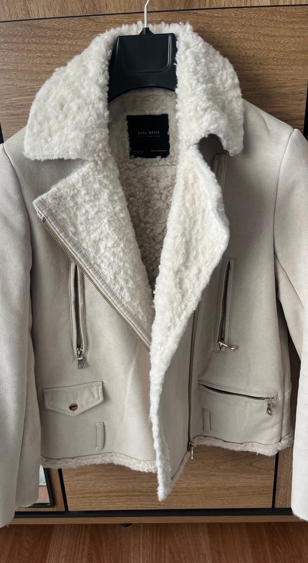 Suni Kürklü Kadın Süet Kışlık Ceket - Görsel 4