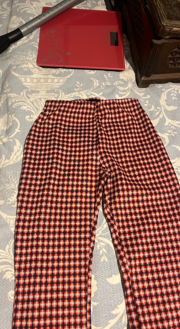 Kırmızı Pilili Midi Kadın Kumaş Pantolon - Görsel 3