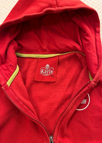 Kırmızı Fermuarlı Erkek Çocuk Sweatshirt - Görsel 2