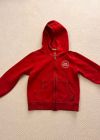 Kırmızı Fermuarlı Erkek Çocuk Sweatshirt - Görsel 3