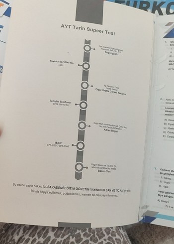  AYT Tarih Süpeer Test Kitabı