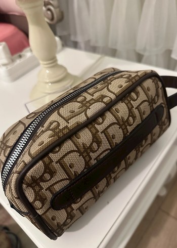 Dior Kahverengi Deri Fermuarlı Kadın Clutch Çanta - Görsel 3