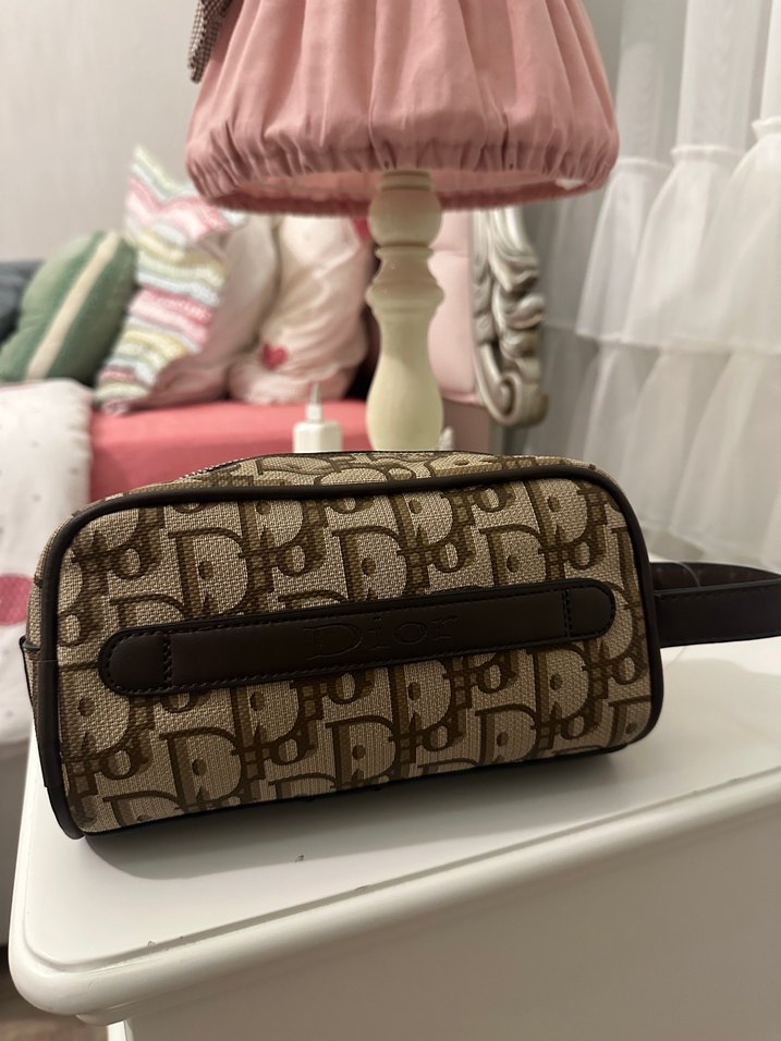 Dior Kahverengi Deri Fermuarlı Kadın Clutch Çanta - Görsel 2