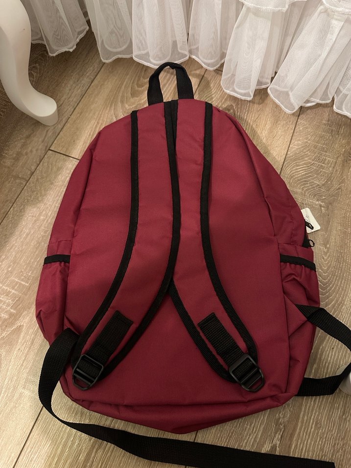 Bordo Adidas Fermuarlı Sırt Çantası - Görsel 2