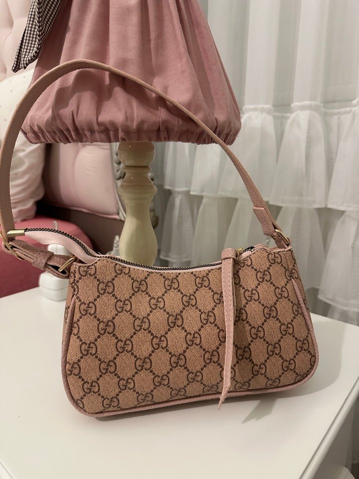 Pembe Baskılı Modern Klasik Kadın Çanta - Görsel 2