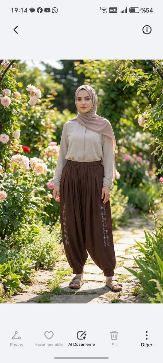 Bohem Etnik Desenli Kadın Salaş Pantolon - Görsel 2