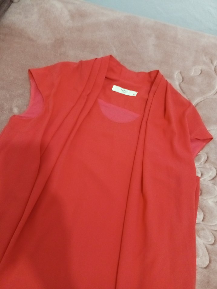 Kırmızı Midi Hamile Elbisesi - Görsel 2