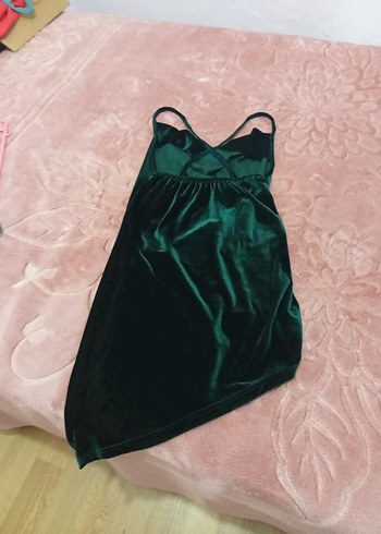 Diğer Drapeli Yeşil Uzun Strappy Kadın Abiye Elbise
