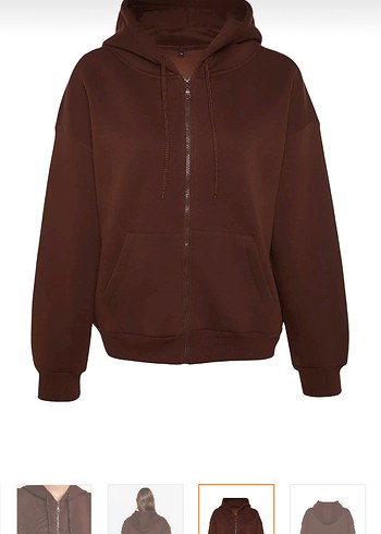Kahverengi Fermuarlı Sweatshirt