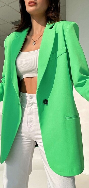Yeşil blazer ceket