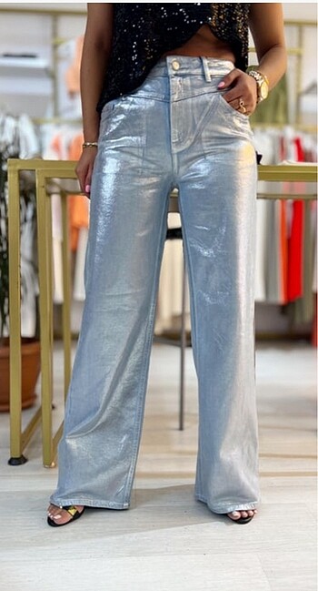 Zara parlak denim jean