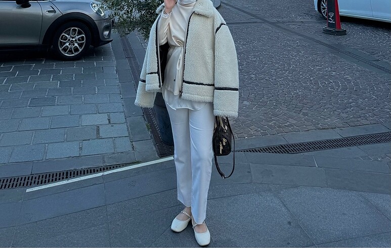 Zara peluş mont