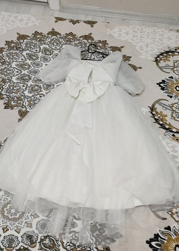 Beyaz Uzun Vintage Straplez Gelinlik - Görsel 2