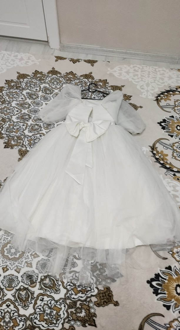 Beyaz Uzun Vintage Straplez Gelinlik - Görsel 2