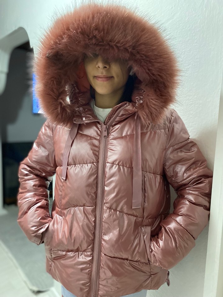 Fur Detaylı Pembe Kadın Ceket - Görsel 3