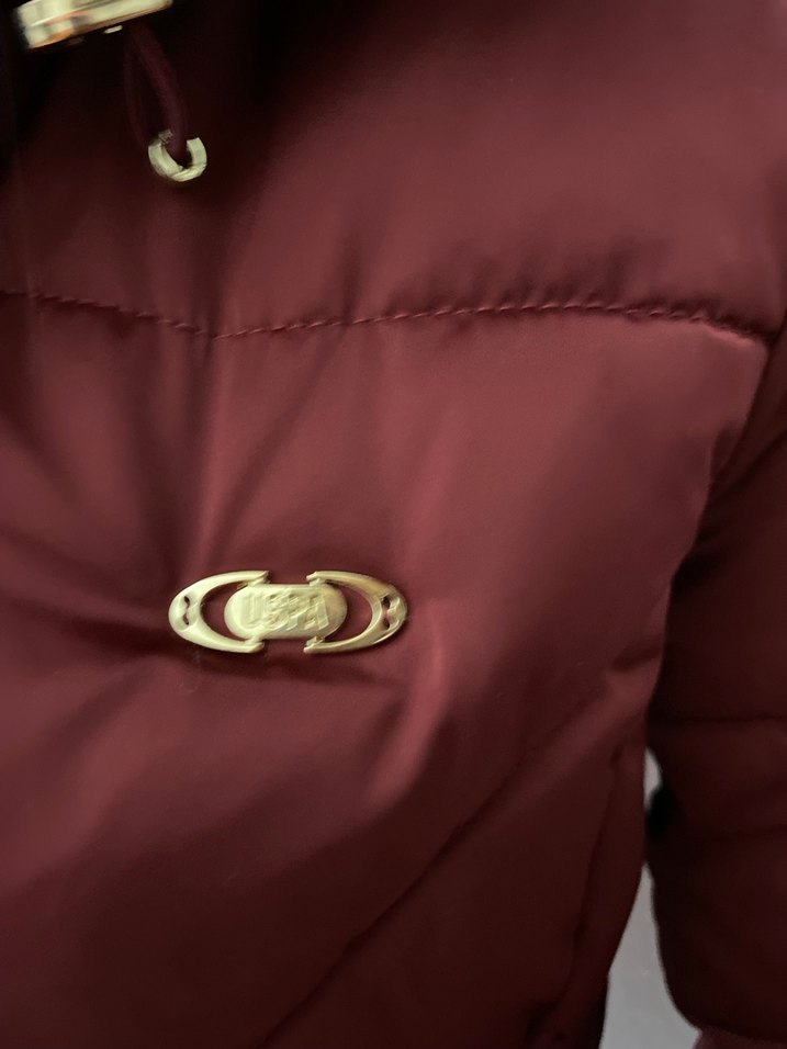 Bordo Kemerli Kısa Kadın Kışlık Mont - Görsel 5