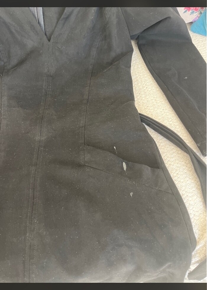 Süet siyah elbise - Görsel 4