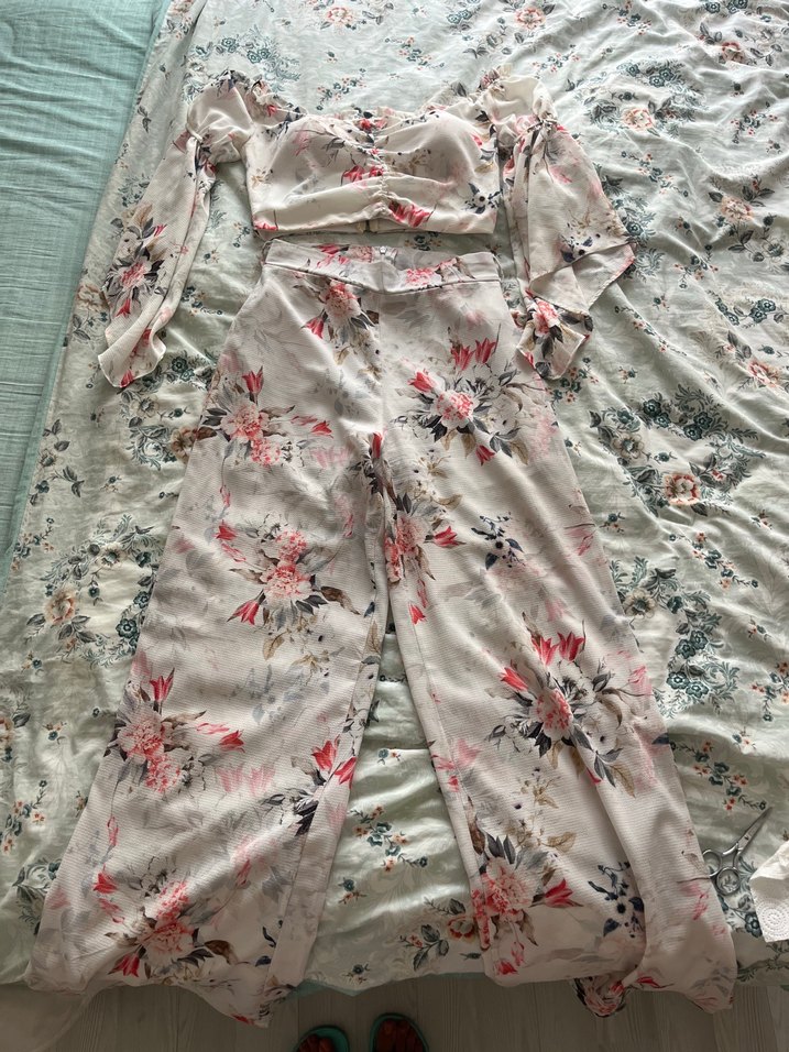 Çiçek Desenli Bohem Uzun Kadın 2li Takım - Görsel 2