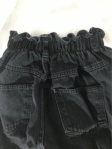 36 Beden Beli lastikli siyah kot pantolon