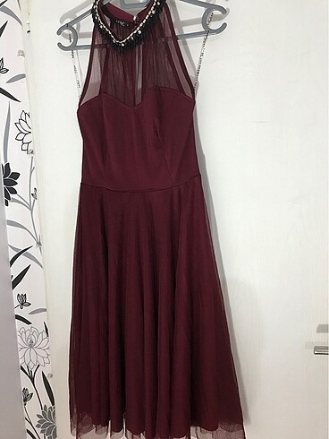 Bordo elbise