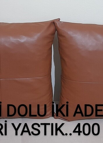 Suni deri yastık kılıfı 