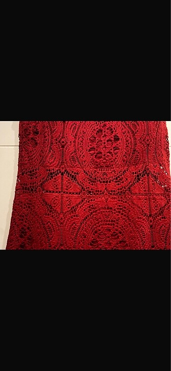 Kırmızı Dantel Elbise - Görsel 2