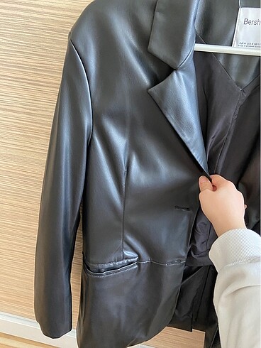 m Beden siyah Renk Bershka Blazer Deri Ceket