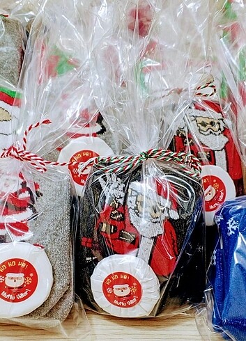 Beden Yilbasi kadın,erkek,çocuk çorap+sabun setl hediye paketli