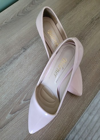 Diğer Pudra Parlak Stiletto Topuklu Kadın Ayakkabı